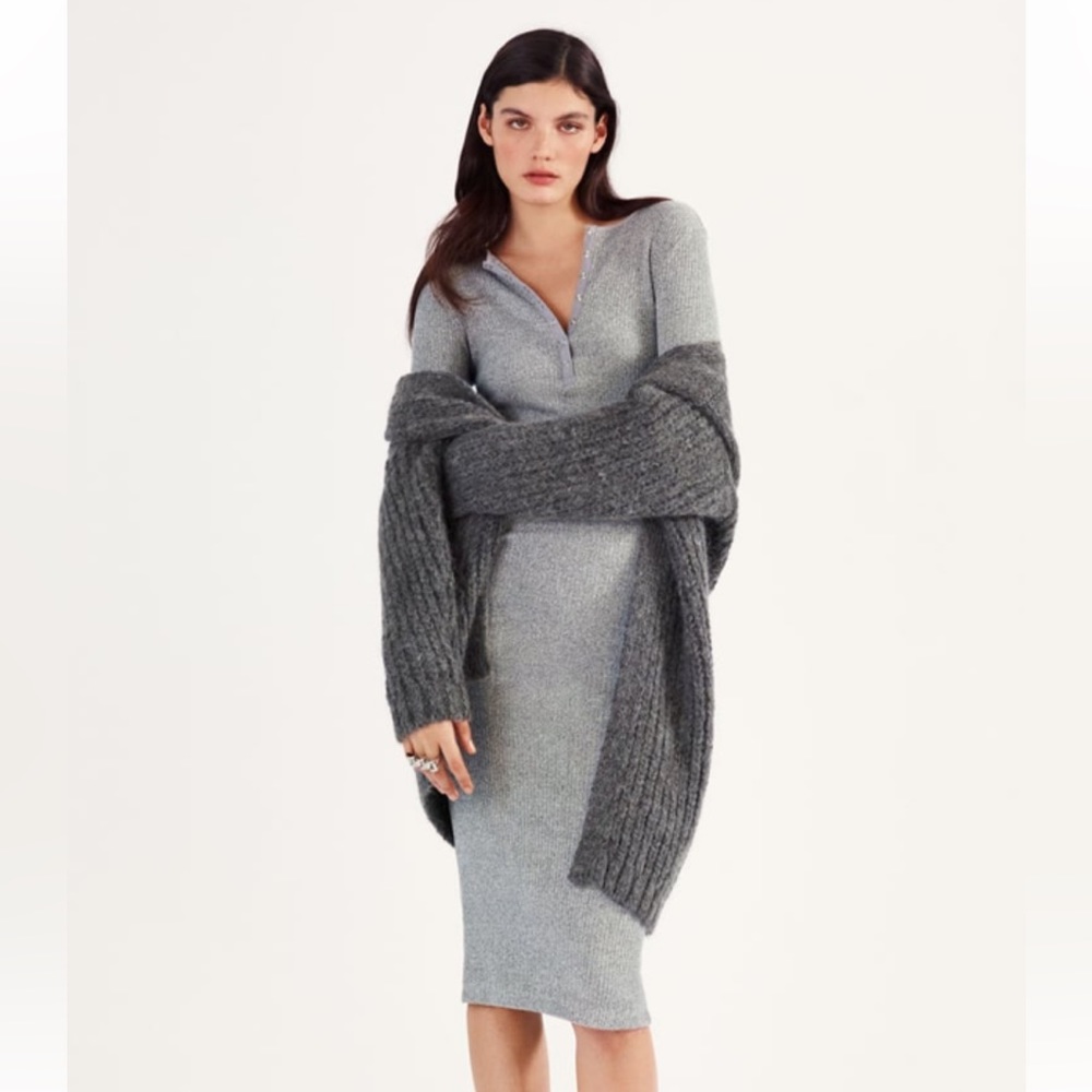 Zara henley casual midi dress